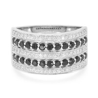 Bague en argent et Spinelle noir