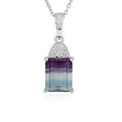 Collier en argent et Fluorite multicolore