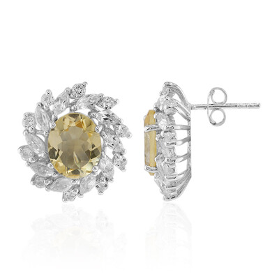 Boucles d'oreilles en argent et Citrine