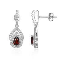 Boucles d'oreilles en argent et Grenat du Mozambique