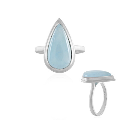 Bague en argent et Aigue-marine du Brésil (MONOSONO COLLECTION)