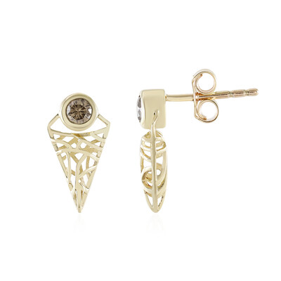 Boucles d'oreilles en or et Diamant champagne I2 (Ornaments by de Melo)