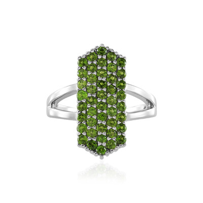 Bague en argent et Diopside de Russie