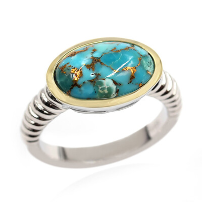 Bague en argent et Turquoise cuivrée bleue (Faszination Türkis)