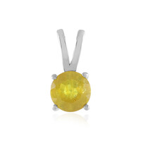 Pendentif en argent et Saphir jaune de Madagascar