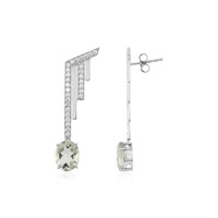 Boucles d'oreilles en argent et Améthyste verte