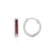 Boucles d'oreilles en argent et Spinelle rouge noble