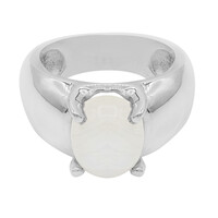 Bague en argent et Pierre de Lune arc-en-ciel