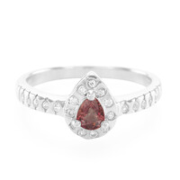 Bague en argent et Saphir rouge du soir