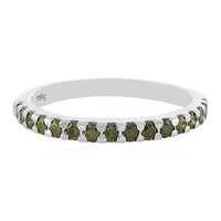 Bague en argent et Diamant vert I3