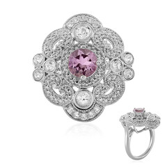 Bague en argent et Améthyste Rose de France