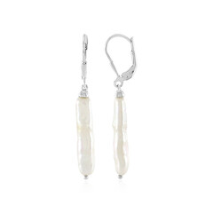 Boucles d'oreilles en argent et Perle blanche de culture d'eau douce