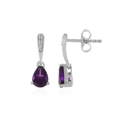 Boucles d'oreilles en argent et Améthyste de Zambie