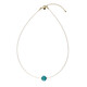 Collier en acier inoxydable et Opale bleue d'Atacama