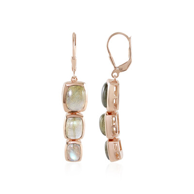 Boucles d'oreilles en argent et Labradorite verte de Maniry (KM by Juwelo)