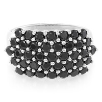 Bague en argent et Spinelle noir