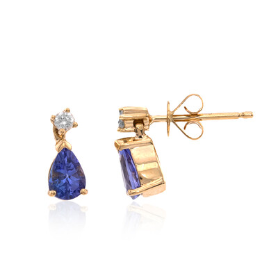 Boucles d'oreilles en or et Tanzanite AAA