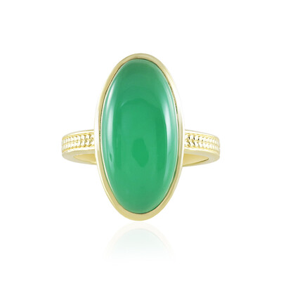 Bague en argent et Calcédoine verte