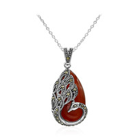 Collier en argent et Agate rouge