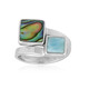 Bague en argent et Coquillage d'Abalone (Bali Barong)