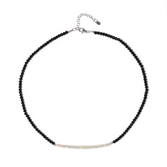 Collier en argent et Spinelle noir