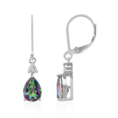 Boucles d'oreilles en argent et Quartz mystique