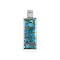 Pendentif en argent et Turquoise bleue cuivrée de Mohave (Faszination Türkis)