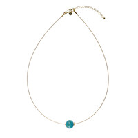 Collier en acier inoxydable et Opale bleue d'Atacama