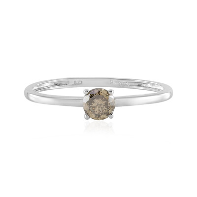 Bague en platine et Diamant champagne I2