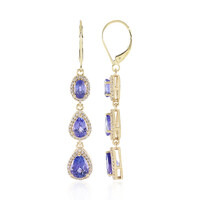 Boucles d'oreilles en or et Tanzanite