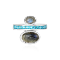 Bague en argent et Labradorite bleue de Maniry (KM by Juwelo)