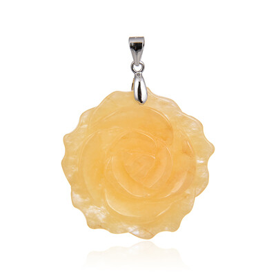 Pendentif en argent et Calcite Orange