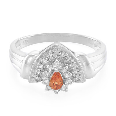 Bague en argent et Saphir orange