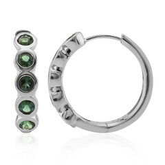 Boucles d'oreilles en argent et Tourmaline verte du Brésil (Pallanova)