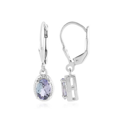 Boucles d'oreilles en argent et Tanzanite non chauffée