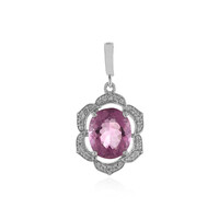 Pendentif en argent et Fluorite rose du Mexique