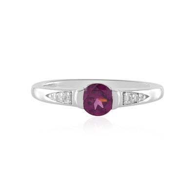 Bague en argent et Grenat magenta