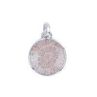 Pendentif en argent et Corail fossilisé