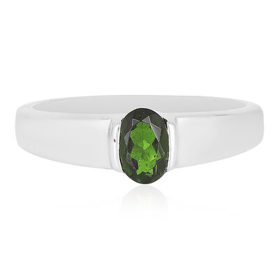 Bague en argent et Diopside de Russie