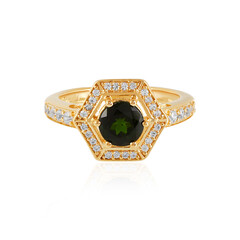 Bague en argent et Diopside de Russie