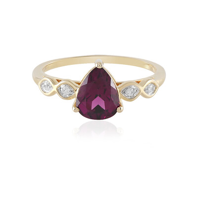 Bague en or et Grenat magenta