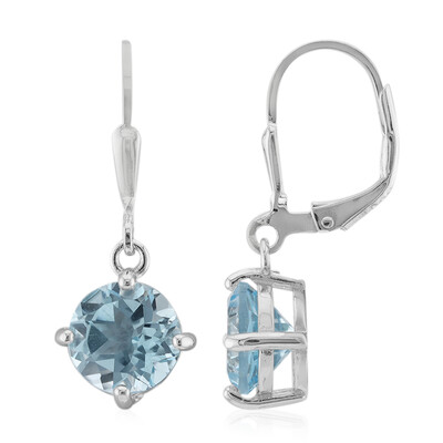 Boucles d'oreilles en argent et Topaze bleu ciel