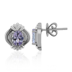 Boucles d'oreilles en argent et Tanzanite lilas  (Pallanova)