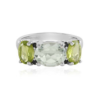 Bague en argent et Améthyste verte