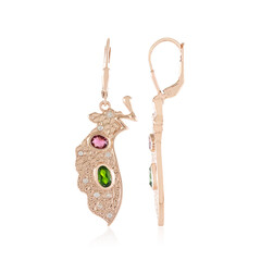 Boucles d'oreilles en argent et Diopside de Russie