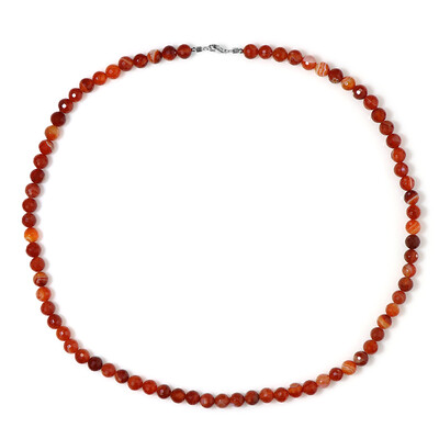 Collier en argent et Agate rouge en bande