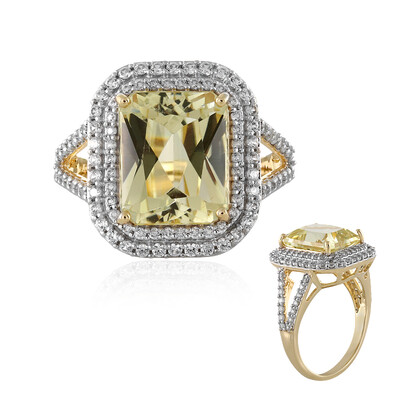 Bague en or et Kunzite jaune canari