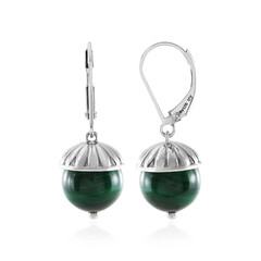 Boucles d'oreilles en argent et Malachite