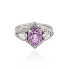 Bague en platine et Kunzite du Brésil