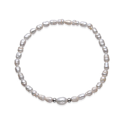 Bracelet et Perle blanche de culture d'eau douce